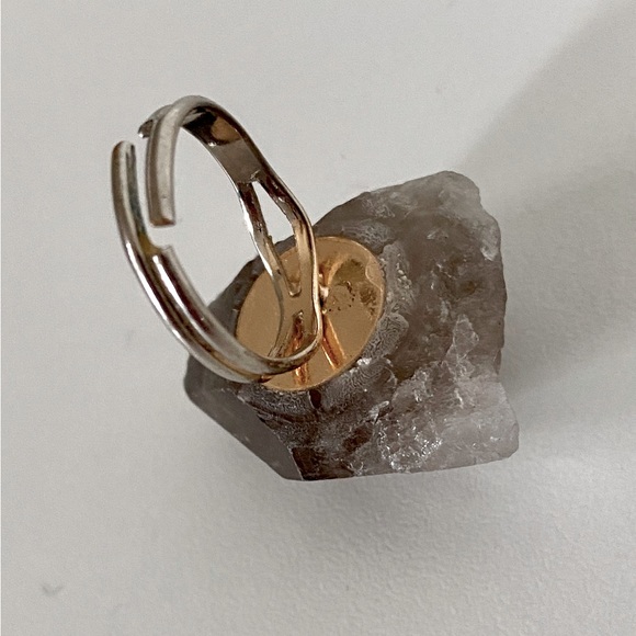 Handmade Smoky Quartz Crystal Raw Gem Statement Cocktail Ring Natural Gemstone - Picture 5 of 10